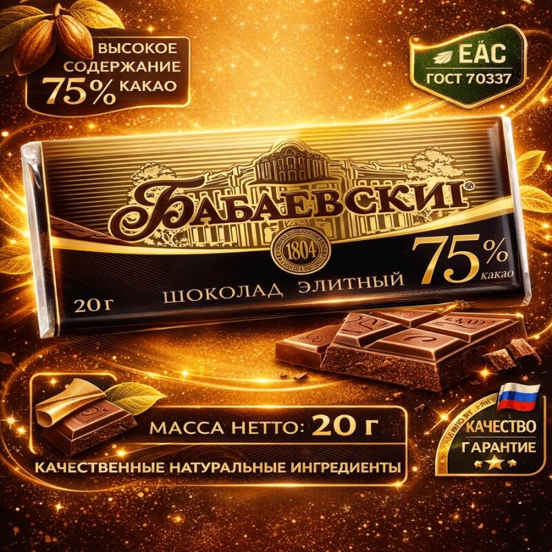 俄罗斯原装进口芭味富75%可可迷你黑巧克力可可脂苦味零食品礼物
