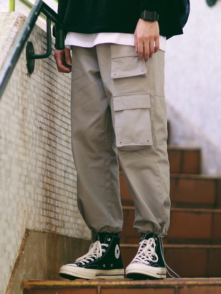 PSO Brand 18AW6 Retro Easy Chaopai Multiple pockets Overalls Function Hip hop Nine points Casual pantsin the Men's clothing, Casual pants  category - from Buy2taobao.com to provide professional Taobao agent buy service