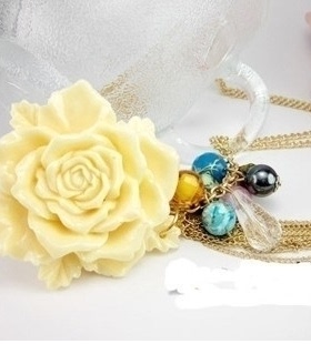 滢朵朵精品美饰 SHOW 奶油蔷薇花 山茶花 美女大爱 项链 a01304