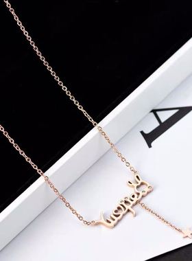 韩版时尚风百搭镶钻爱心钛钢项链