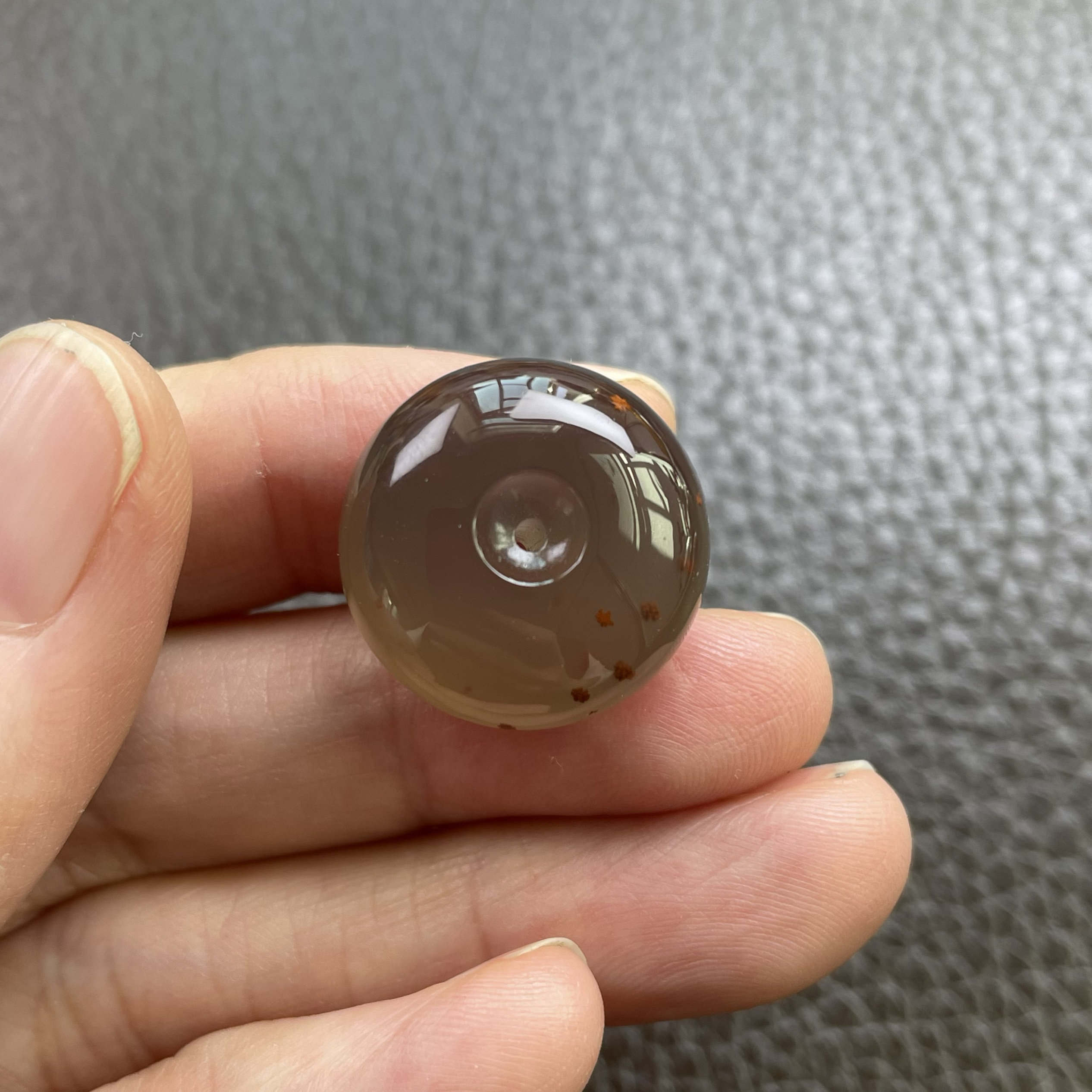 天然南红原矿黑色黑洞满天星平安扣