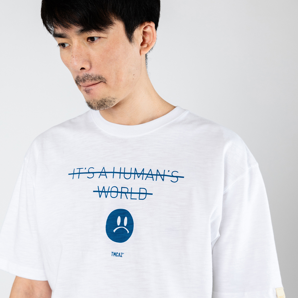 tmcaz哭脸表情竹节棉廓形街头t恤