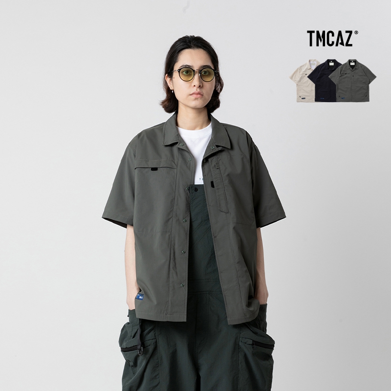 TMCAZ户外露营口袋速干短袖衬衫