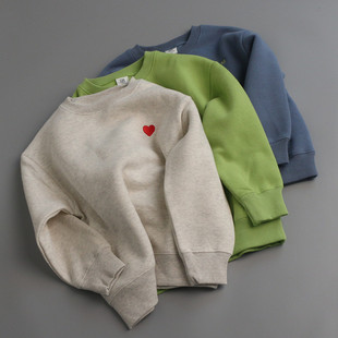 童美式磨毛加绒卫衣 2025秋冬中童内里起绒厚实字母上衣 110，120