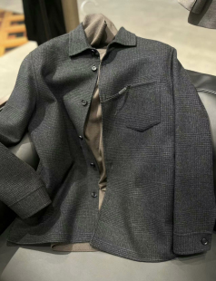 TRANDS休闲夹克手缝工艺意大利山羊绒羊毛混纺面料 百搭 青春时尚