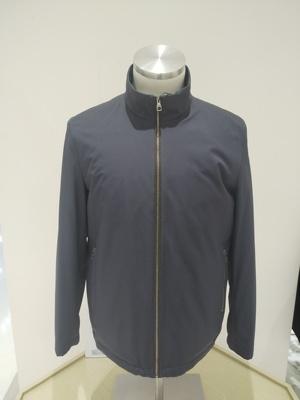 TRANDS棉夹克.立领休闲商务羊绒棉夹克.锦纶与桑蚕丝混纺面料