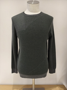 男士毛衣秋冬新款TRANDS品牌意大利进口羊绒混纺纱线深墨绿色百搭