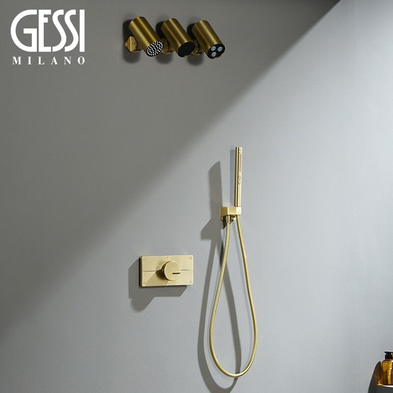 意大利GESSI捷仕暗装入墙恒温浴室淋浴花洒隐藏预埋淋浴增压顶喷