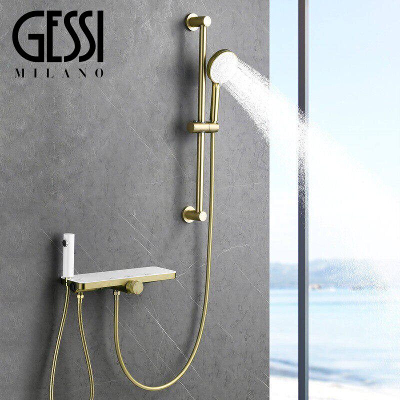 意大利GESSI捷仕拉丝金浴缸龙头花洒套装冷热淋浴增压喷头水龙头