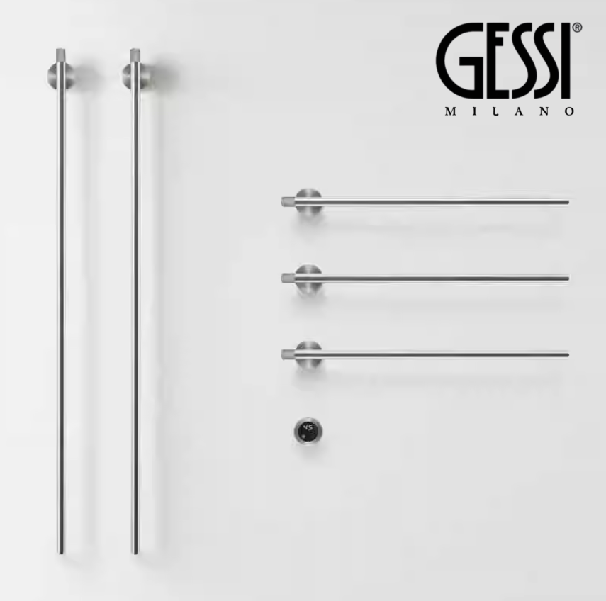 意大利GESSI捷仕家用暗装极简智能全铜电热毛巾架烘干杀菌浴巾架
