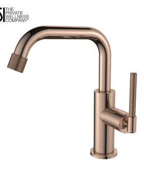 意大利捷仕meccanica洗手台盆水龙头单孔冷热全铜拉丝玫瑰金