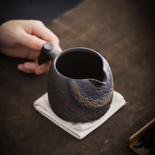 脂器公道杯茶海侧把粗陶分茶器