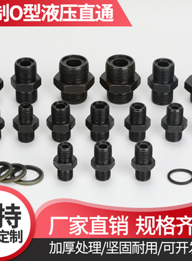 高压接头液压接头公制组合对丝变径直通O型A型C型D型放密封圈直通