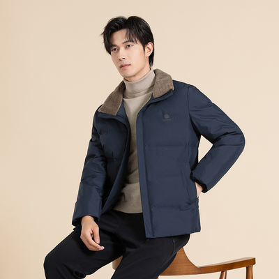 绵羊毛立领90羽绒服防风防寒