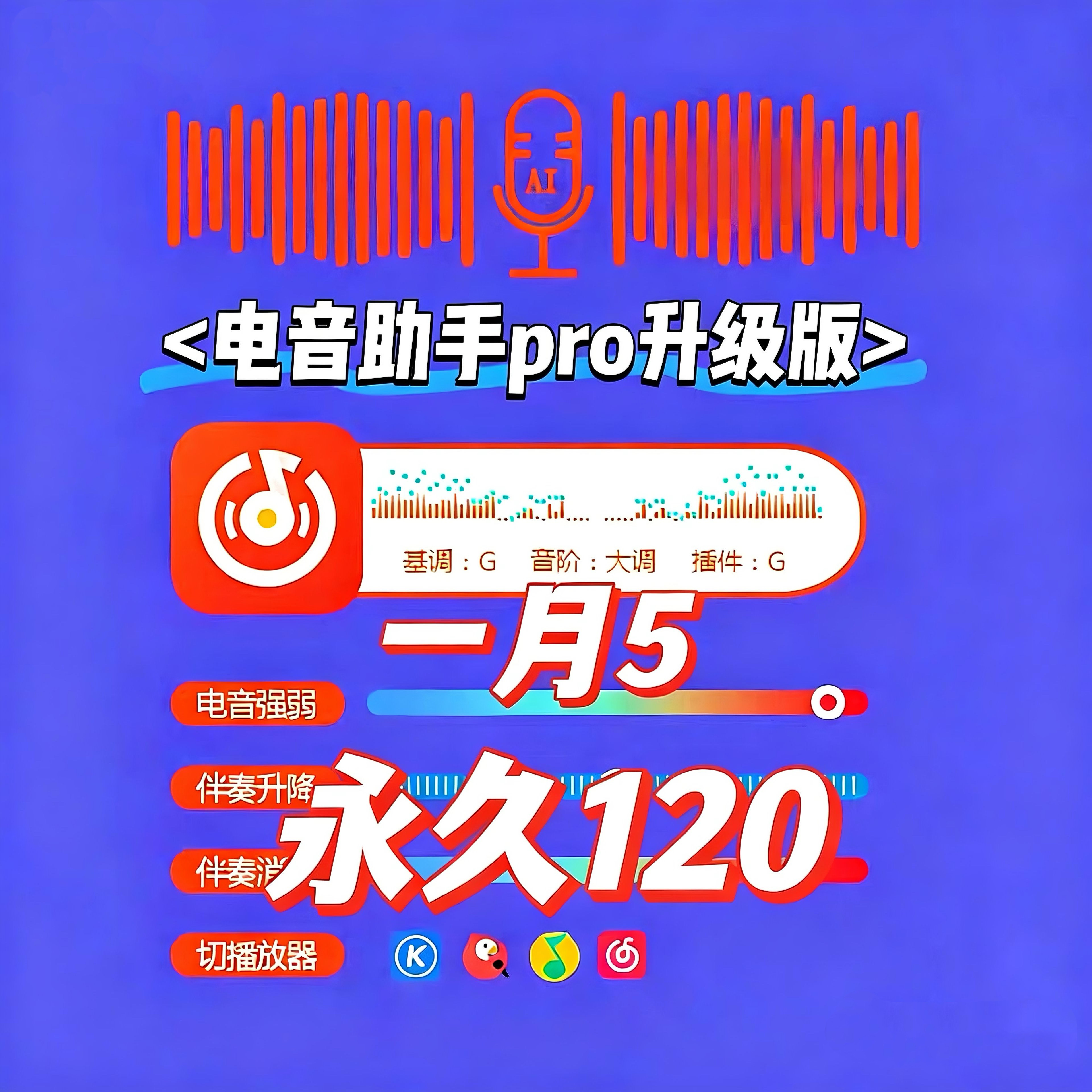 电音助手pro永久自动电音基调酷狗全民网易查改歌曲升降软件 - 实物图