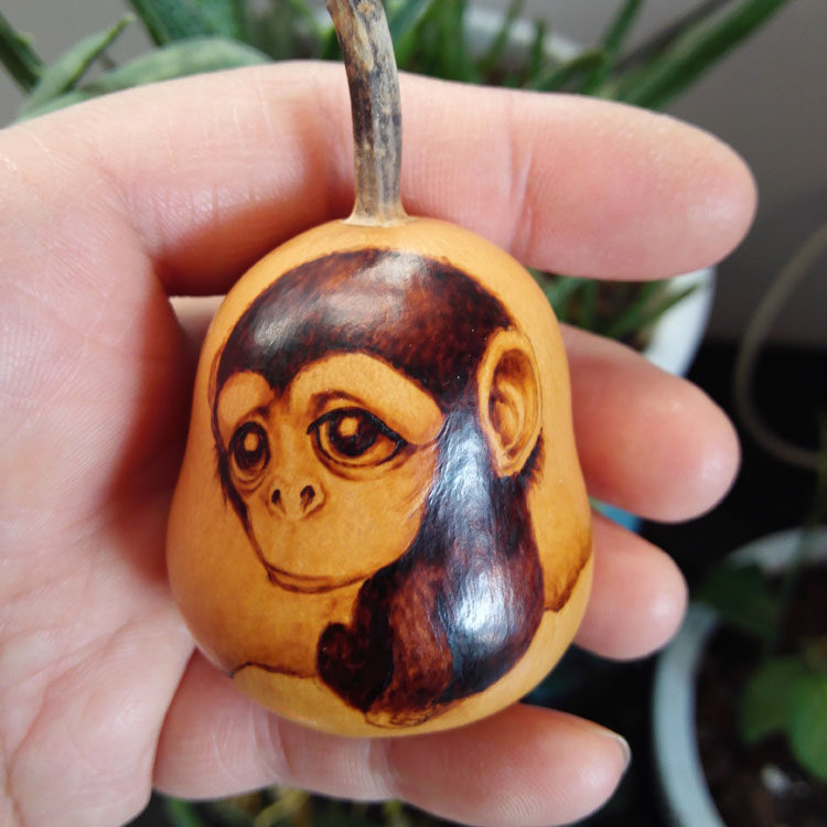 订制手工烙画葫芦卡通小萌猴小地主寿星等手捻葫芦工艺品