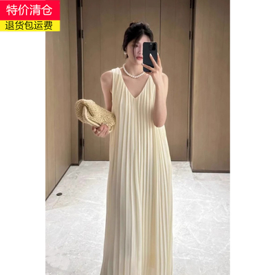 度假质感灵动风琴百褶裙