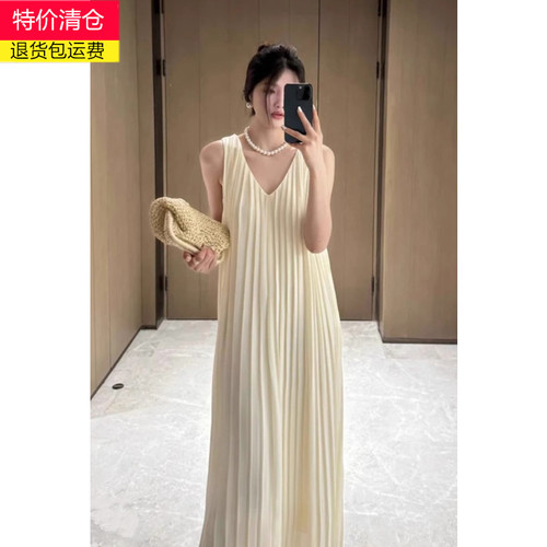 度假质感灵动风琴百褶裙