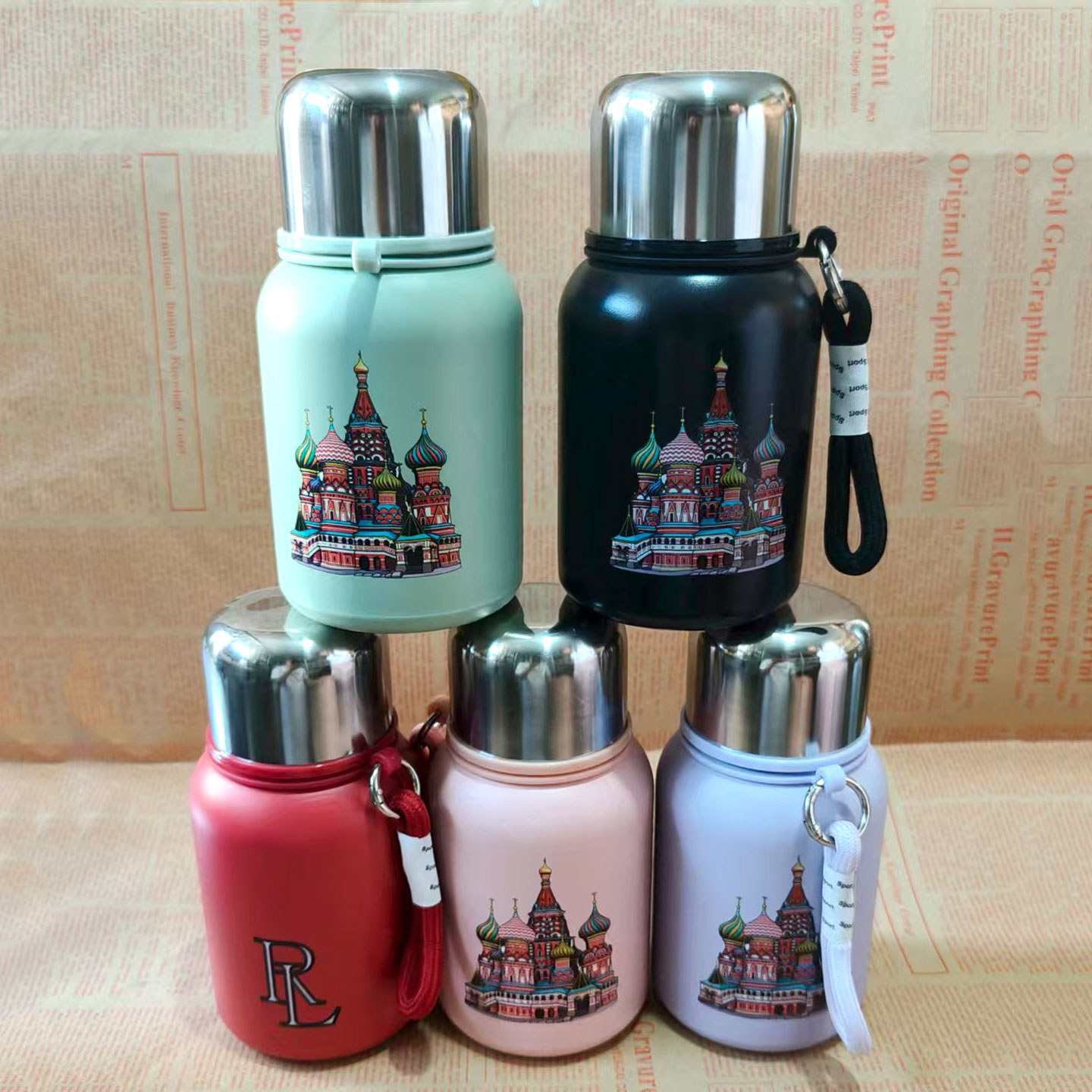 450毫升带盖手提保温杯316不锈钢