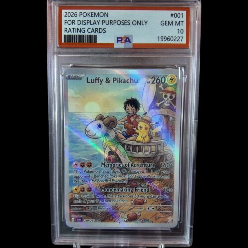 宝可梦PTCG 恶搞diy 梅丽号路飞皮 二创自制PSA娱乐评分评级卡