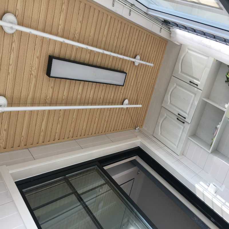 双杆黑白色提供安装升降晾衣架