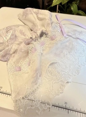 薄雾山野紫色蝴蝶结发圈女公主落难蕾丝镂空大肠发绳头饰甜妹