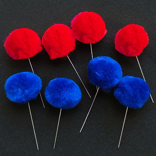 红蓝小绒球孙辈晚辈戴孝用挂在肩上黑纱孝箍上白事戴孝孙殡葬用品