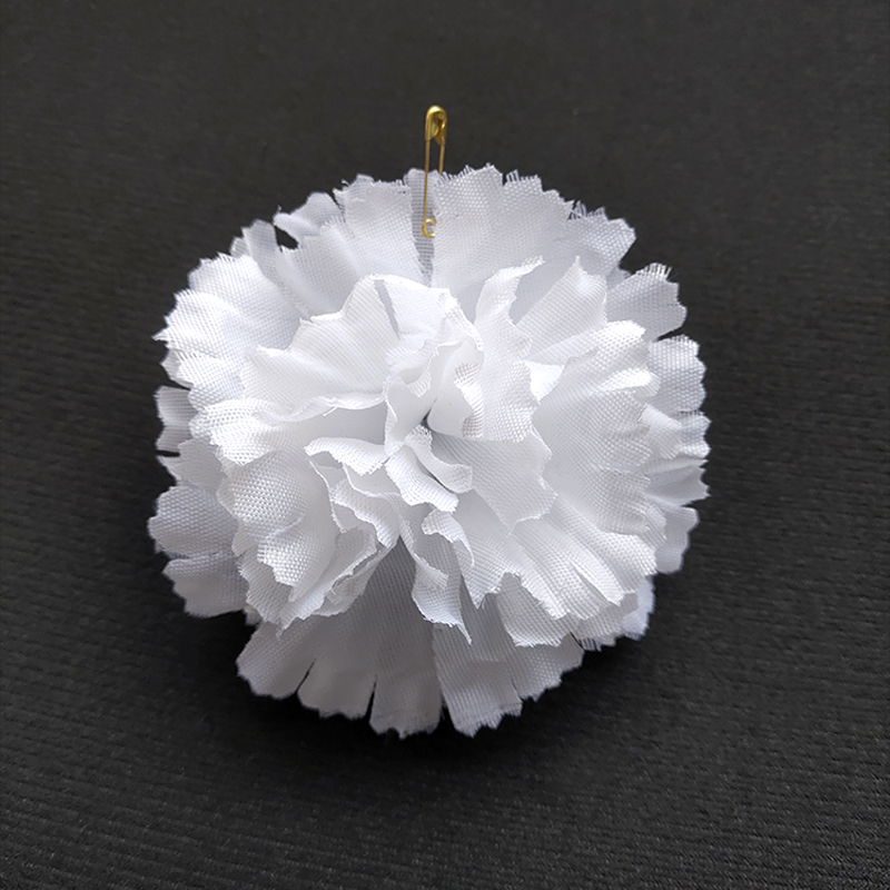 小白花胸花带别针悼念胸花追悼会哀念白花白事丧事殡葬用品孝套黑