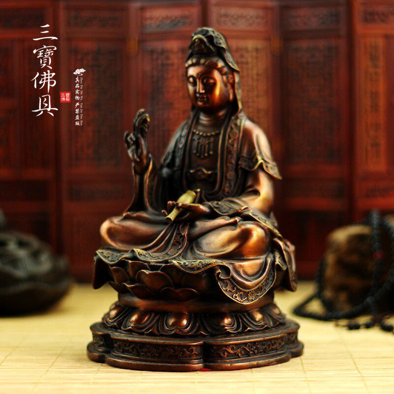 台湾祥狮纯铜佛像观世音菩萨