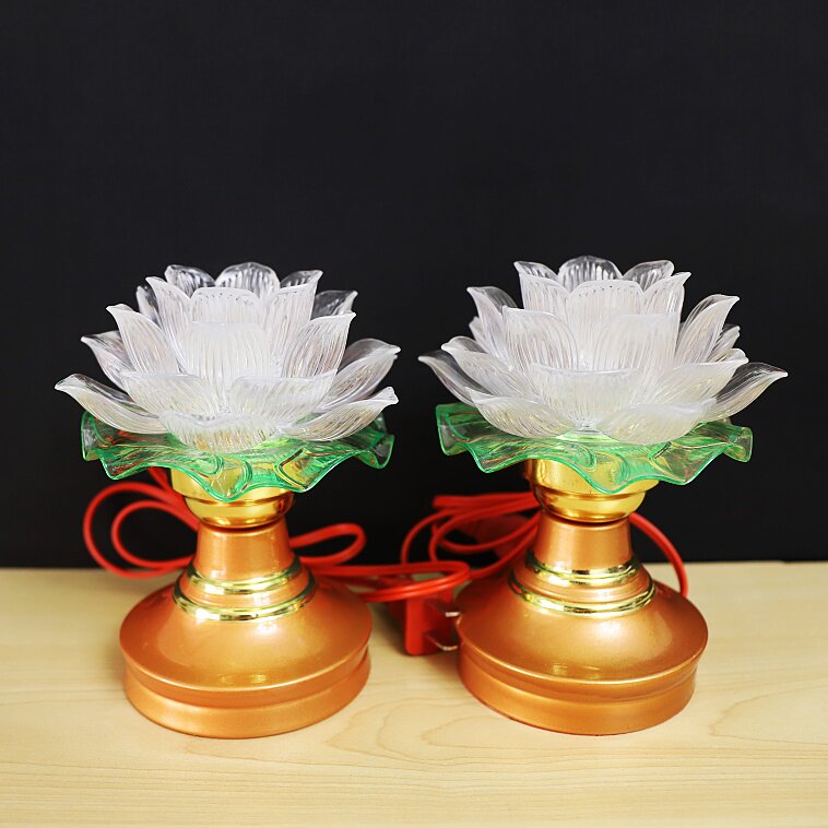 佛具家用室内礼佛灯插电七彩变色LED莲花灯供灯佛灯佛堂灯观音灯