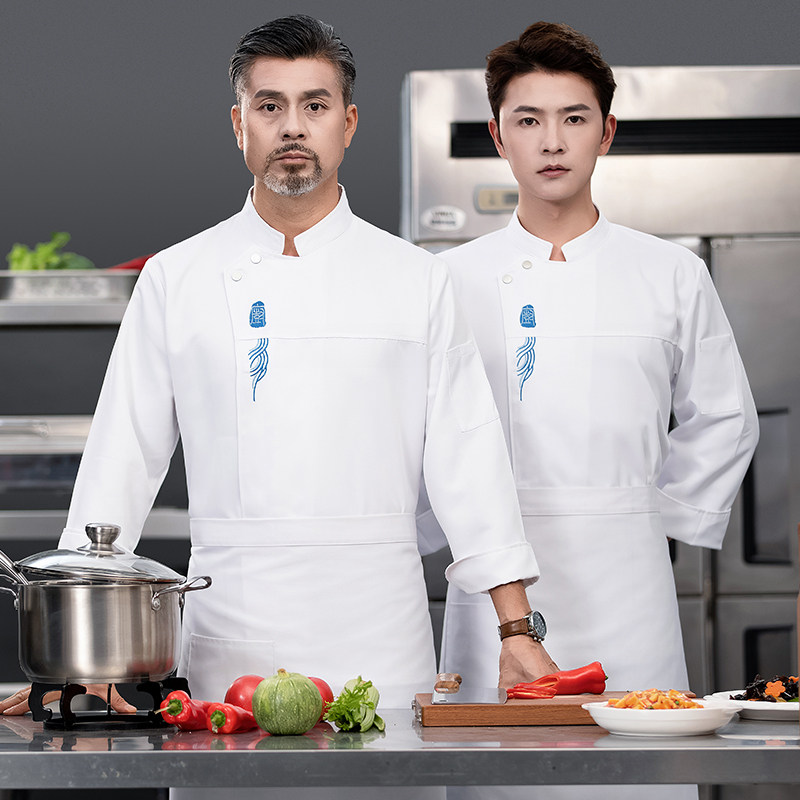 厨师工作服男女长袖西餐高档酒店厨师工装制服烘焙定制定做厨师服