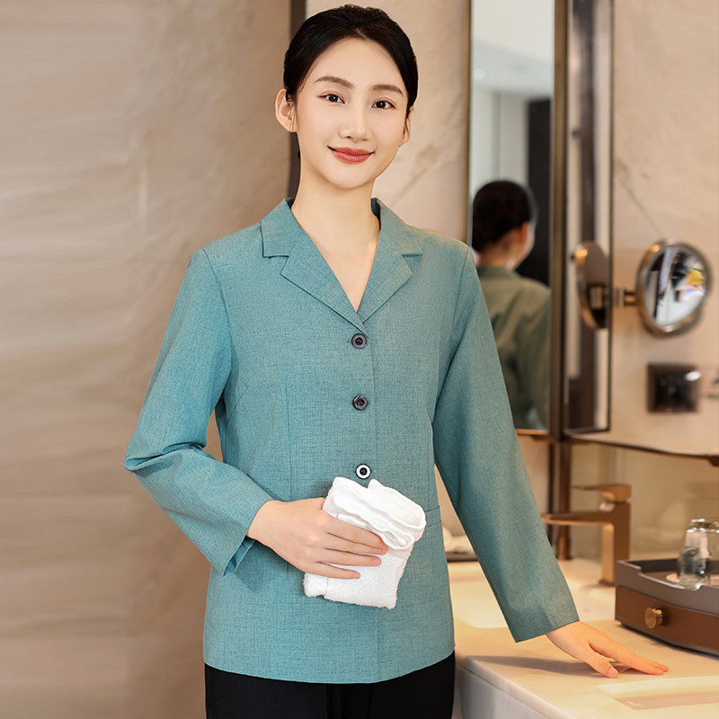 保洁员工作服长袖秋冬女酒店客房物业卫生清洁阿姨套装男制服印