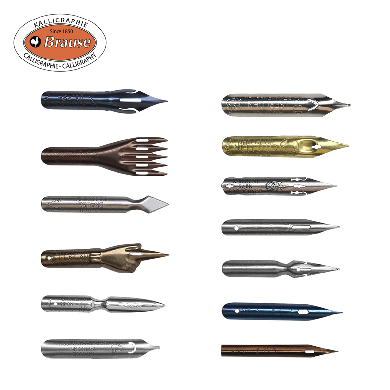 法国Herbin蘸水笔尖金属尖Brause英文书法绘图勾线美术绘画艺术字