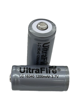 UltraFire 大容量16340锂电池 LED强光手电筒3.7V可充电 1200毫安