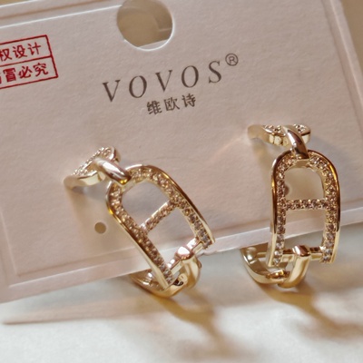 C圈耳钉耳饰耳环2025新款高级感 浅金色 休闲穿搭耳环