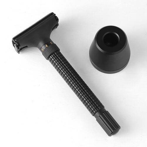 正品伟仕牌可调节老式剃须刀加底座手动刮胡刀双面刀片男士