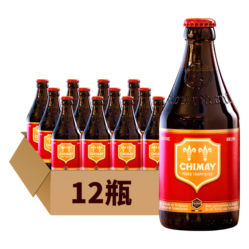 比利时进口啤酒 精酿啤酒 修道士啤酒CHIMAY智美红帽330ml*12