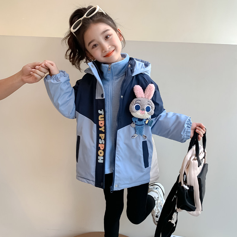 兔子警官儿童冲锋衣秋冬季三合一可拆卸女童套装加厚保暖宝宝外套,童装/婴儿装/亲子装,儿童冲锋衣,淘宝优惠券,粉丝福利购,淘宝优惠卷