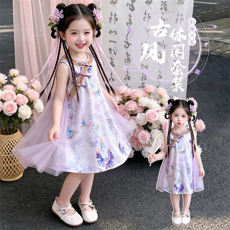 汉服女童连衣裙夏季古风背心裙子