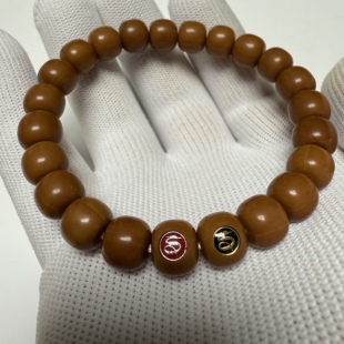 原生态猴头老型单圈手串文玩珠串带双标镶嵌10mm