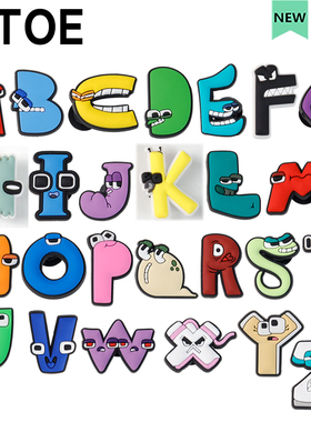 MTOE 软胶搞怪26英文字母Croc洞洞鞋配饰diy鞋扣配件鞋花鞋带扣