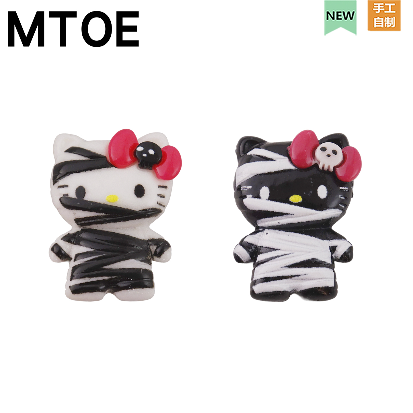 绑带猫咪洞洞鞋配饰diy卡通配件