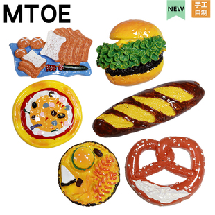 MTOE 超大号披萨汉堡面包洞洞鞋配饰diy扑家大孔nativ小孔鞋备注