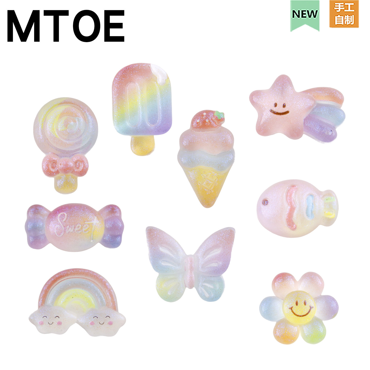 MTOE 渐变彩色洞洞鞋配饰diy配件鞋带扣扑家大孔nativ鞋花备注F2