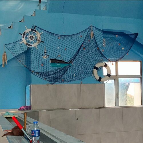 幼儿园环创装扮渔网吊顶装饰网楼梯防护网安全网寝室评比隔断装饰