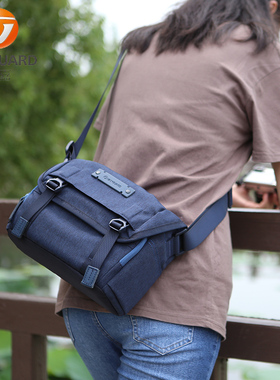 精嘉vanguard单肩摄影包佳能微单包单反相机包适用索尼a7r富士XT尼康Z内胆包防水多功能斜挎包男女款配防雨罩