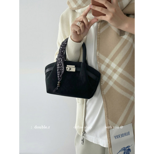 DOUBLE.R小瑞靓包哑光软皮斜挎包