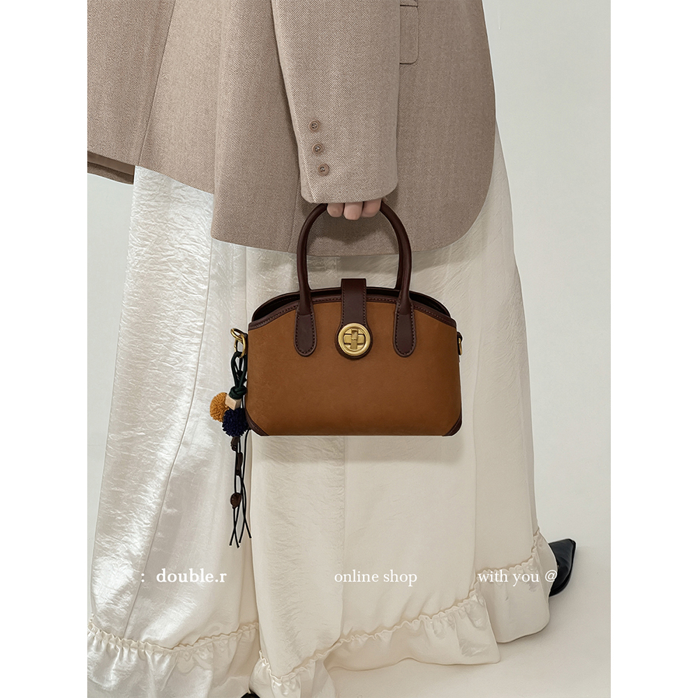 DOUBLE.R小瑞靓包复古贝壳手提包