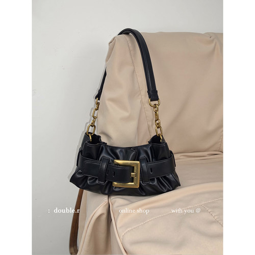 DOUBLE.R小瑞靓包褶皱单肩腋下包