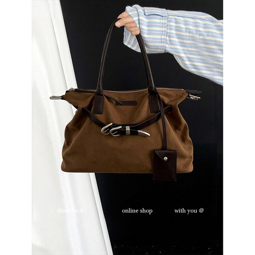 DOUBLE.R小瑞靓包磨绒简约腋下包